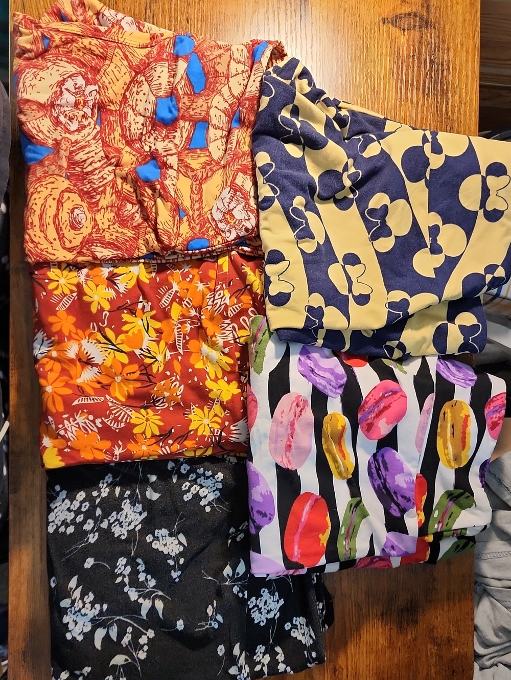 RARE LuLaRoe Unicorn Leggings Bundle OS HTF Disney Food Floral Lot 5 Pairs